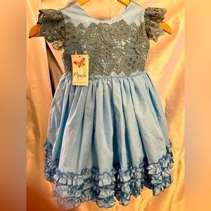 Blue with lace dress